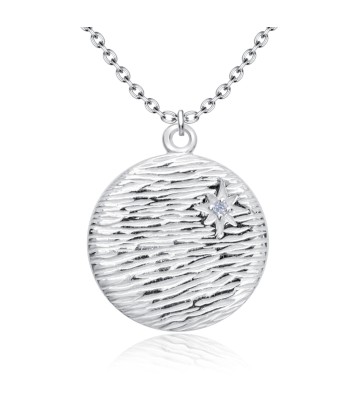 Round Shaped CZ Silver Necklace SPE-5244